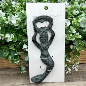 Mermaid Handheld Bottle Opener Iron Patina Coastal Nautical Bar Tool